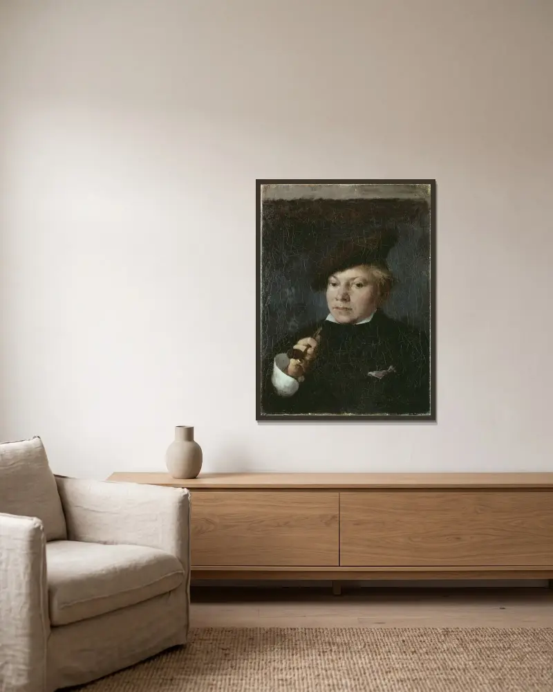 Konstnären Carl Skånberg av Carl Larsson inramad på en vägg