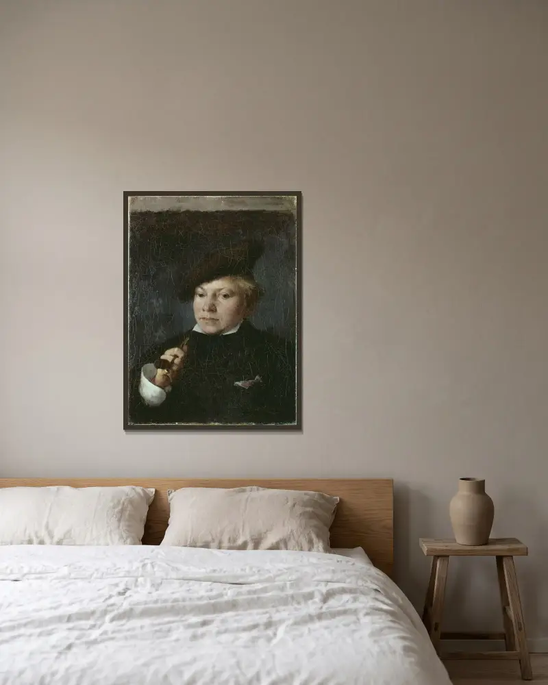 Konstnären Carl Skånberg av Carl Larsson inramad på en vägg