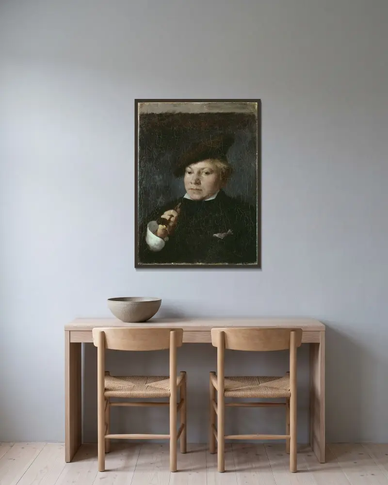 Konstnären Carl Skånberg av Carl Larsson inramad på en vägg