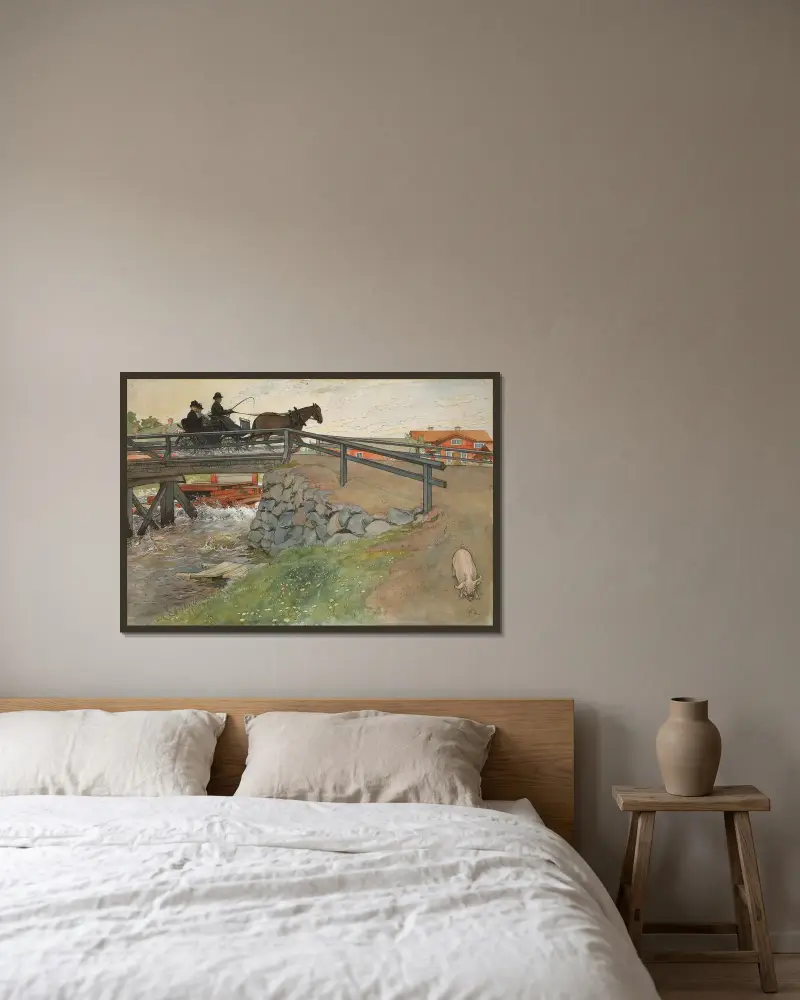 Mosten, Carl Larsson v rámu na stěně