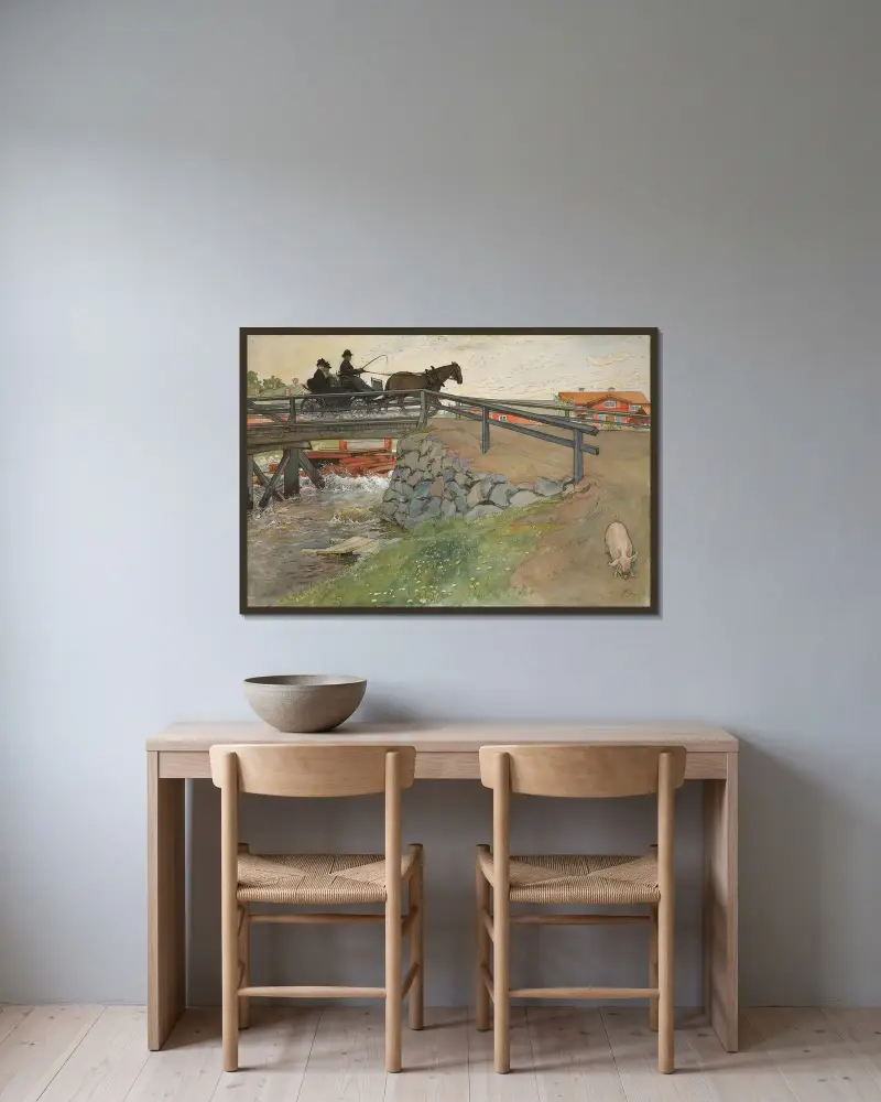 Mosten, Carl Larsson v rámu na stěně