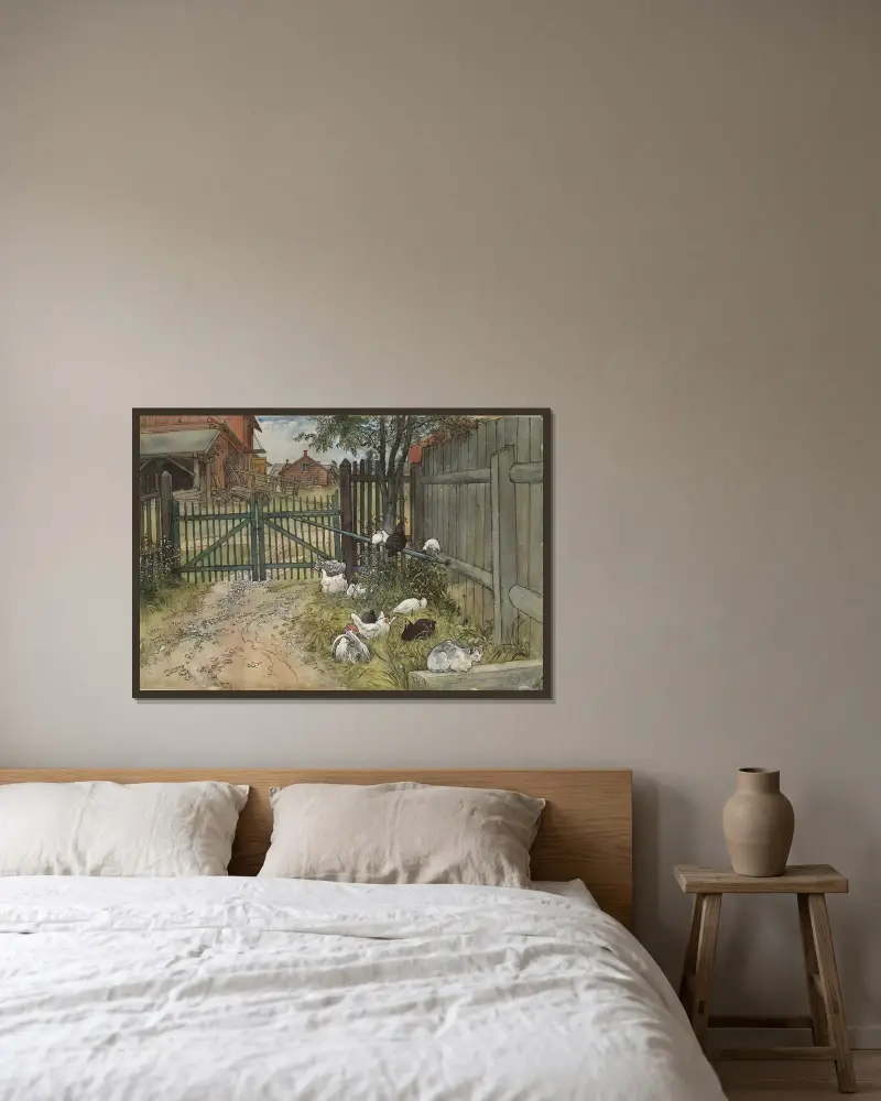 Bilden, Carl Larsson v rámu na stěně
