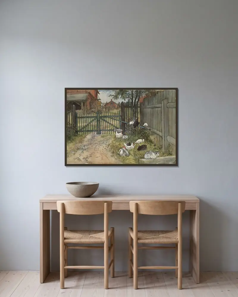 Bilden, Carl Larsson v rámu na stěně