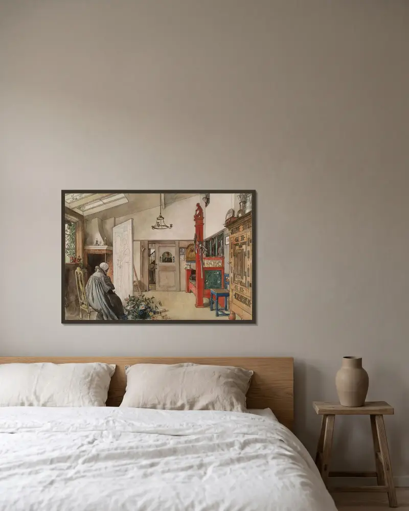 Ateliér – Nr. 1, Carl Larsson v rámu na stěně