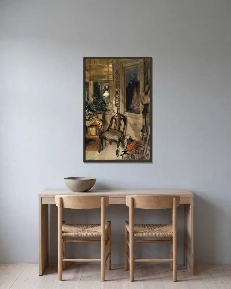 Leksaker i hörnet av Carl Larsson inramad på en vägg
