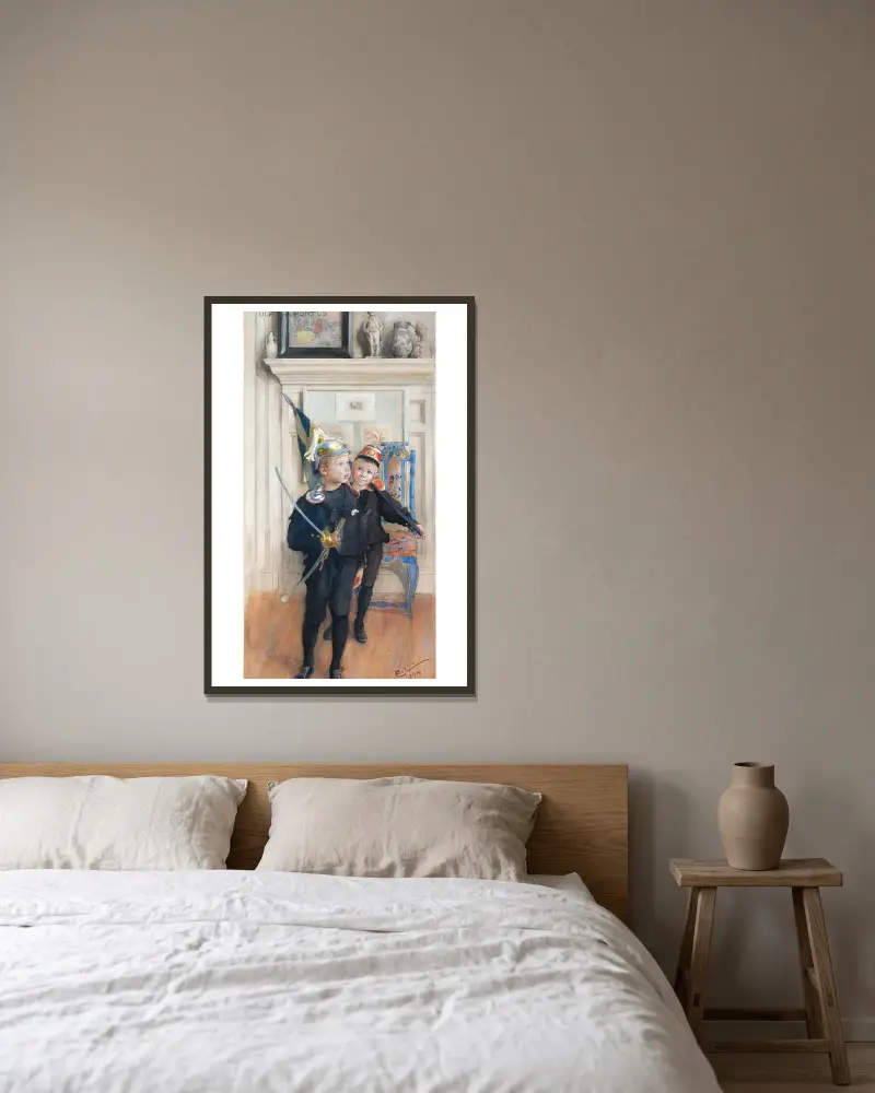 Ulf und Pontus von Carl Larsson gerahmt an einer Wand