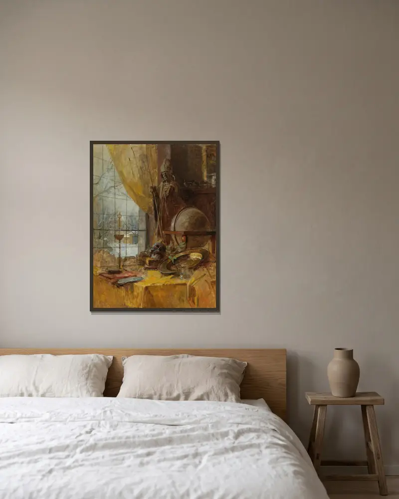 Atelieransicht von Carl Moll gerahmt an einer Wand