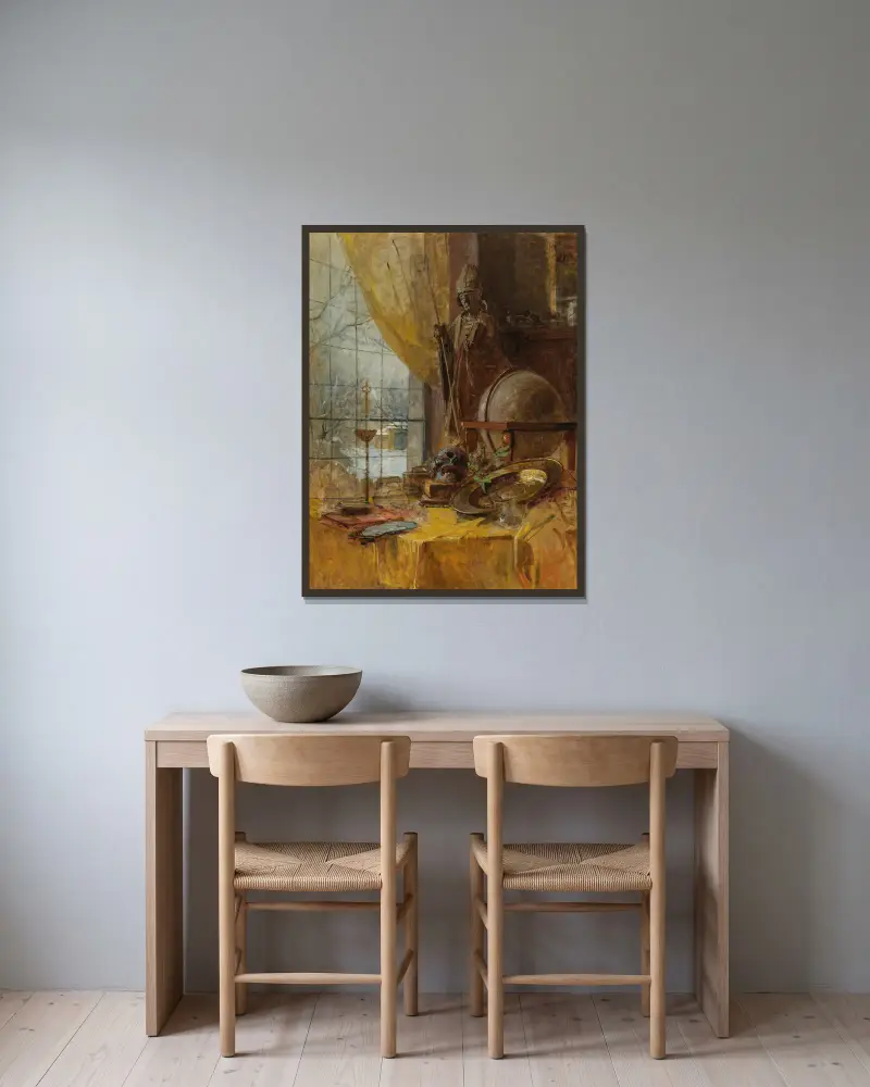 Atelieransicht von Carl Moll gerahmt an einer Wand