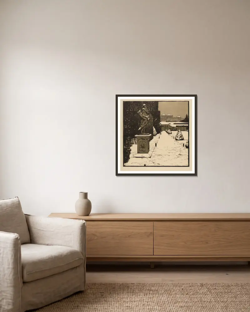 Belvedere von Carl Moll gerahmt an einer Wand