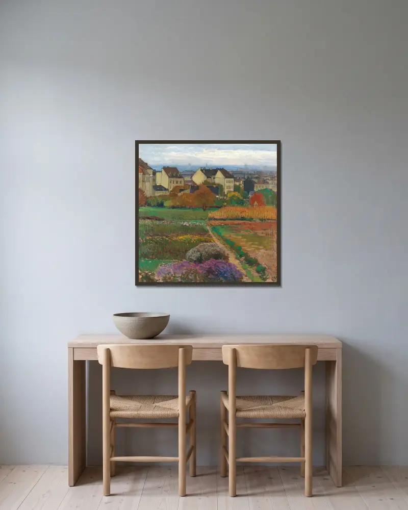 Döbling, Wien von Carl Moll gerahmt an einer Wand