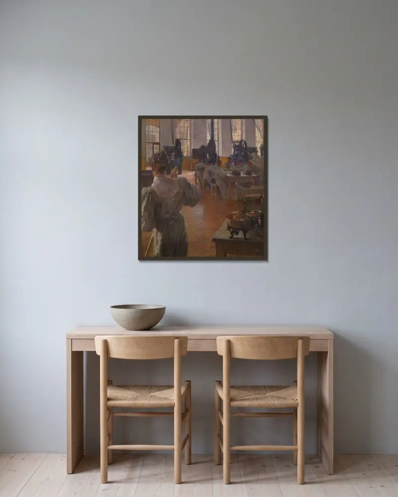 I kaffekvarnsfabriken av Carl Moll inramad på en vägg
