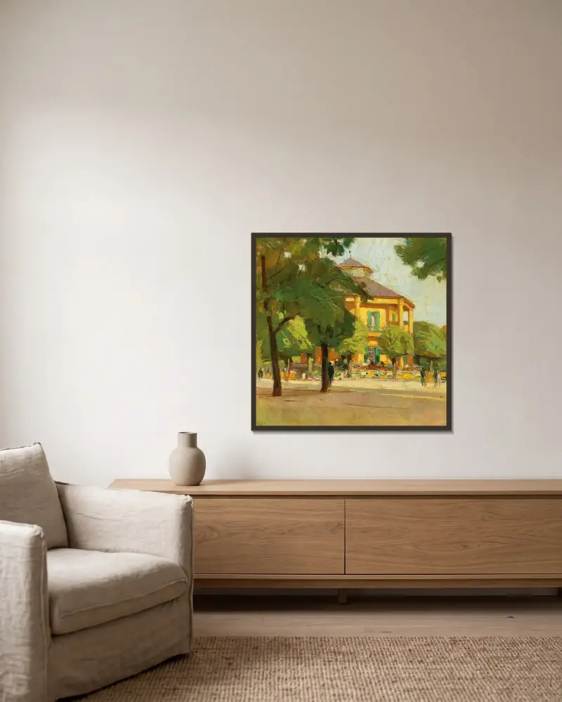 Lusthaus, (Prater, Wien) von Carl Moll gerahmt an einer Wand