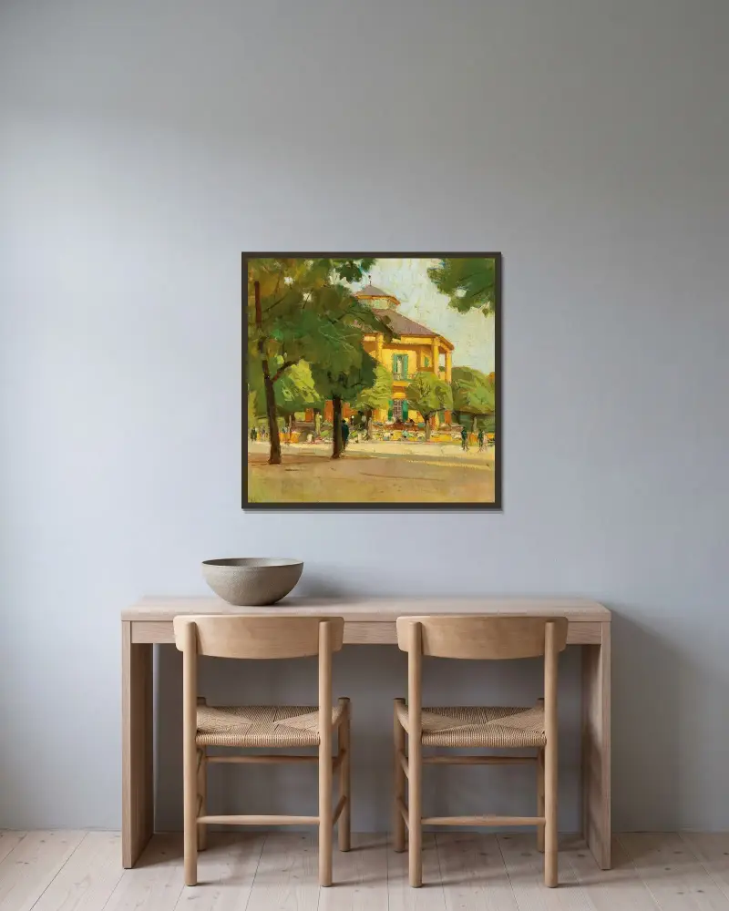 Lusthaus, (Prater, Wien) von Carl Moll gerahmt an einer Wand