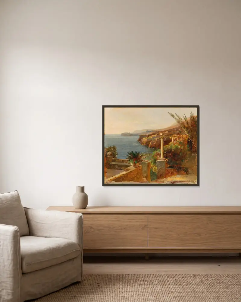 Ragusa (Dubrovnik) av Carl Moll inramad på en vägg
