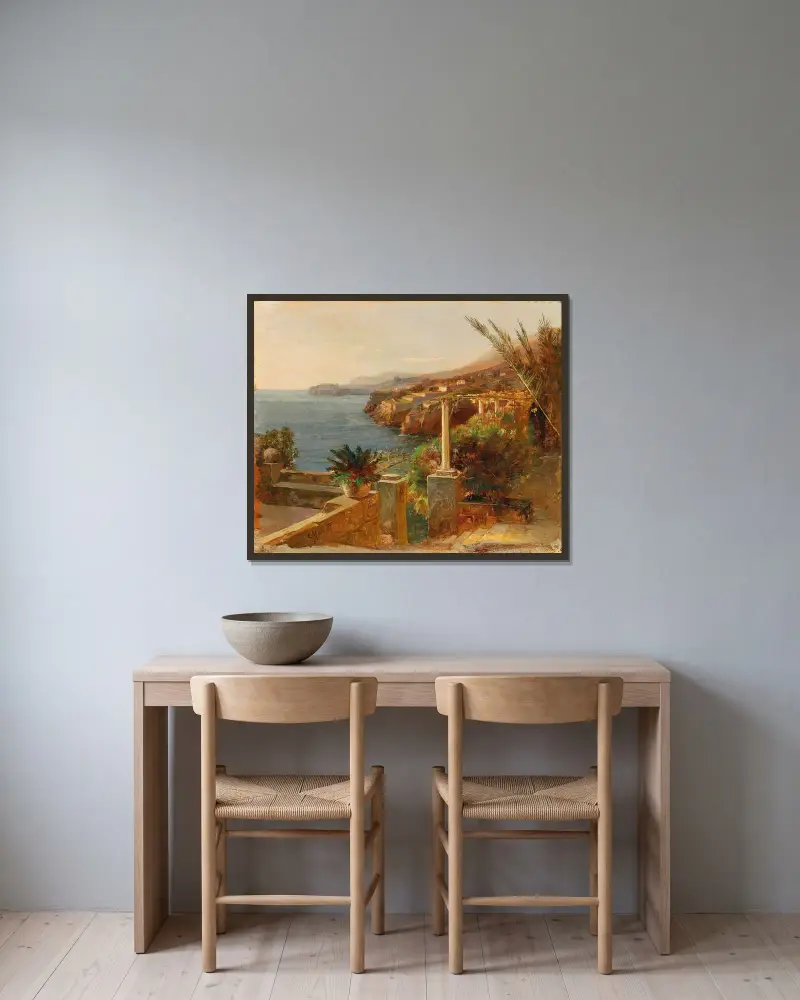 Ragusa (Dubrovnik) av Carl Moll inramad på en vägg
