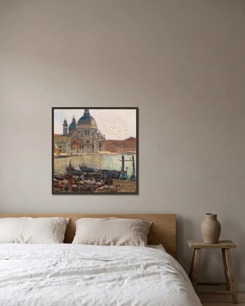 Santa Maria della Salute, Venedig av Carl Moll inramad på en vägg