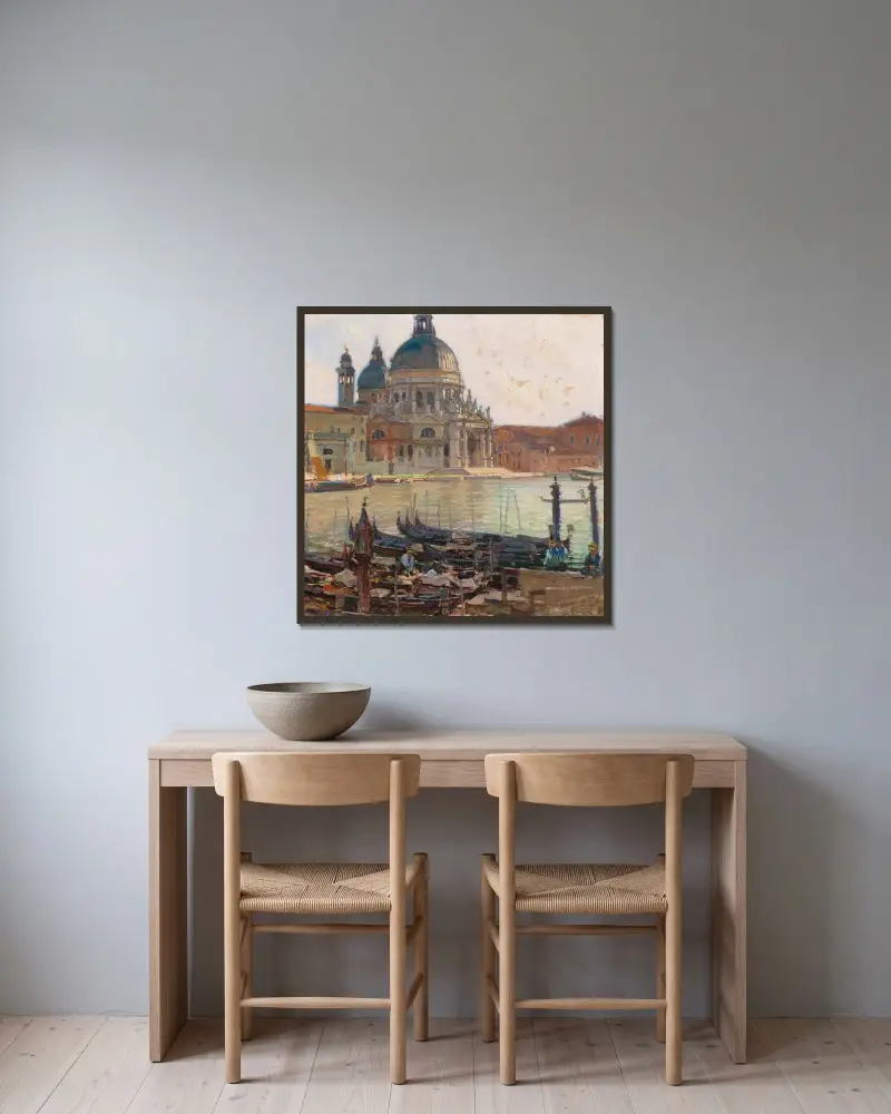 Santa Maria della Salute, Venedig av Carl Moll inramad på en vägg