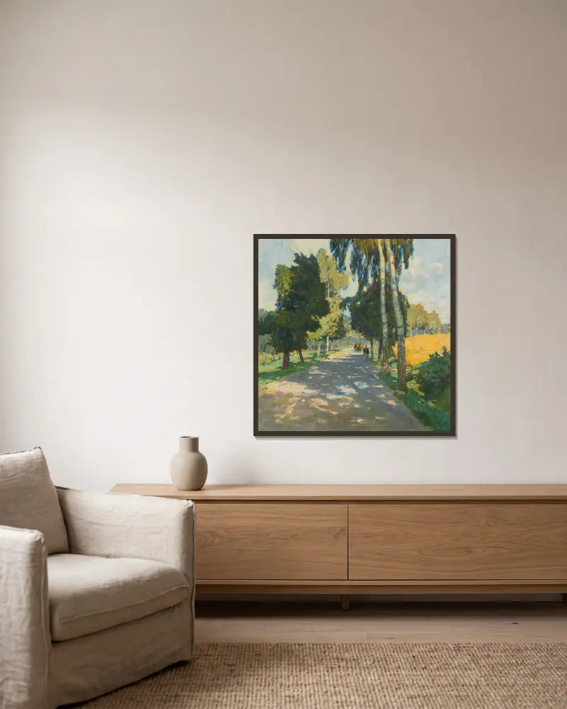 Allee in Bruntál von Carl Moll gerahmt an einer Wand