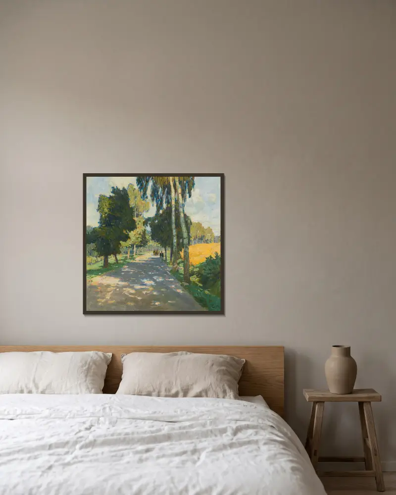 Allee in Bruntál von Carl Moll gerahmt an einer Wand