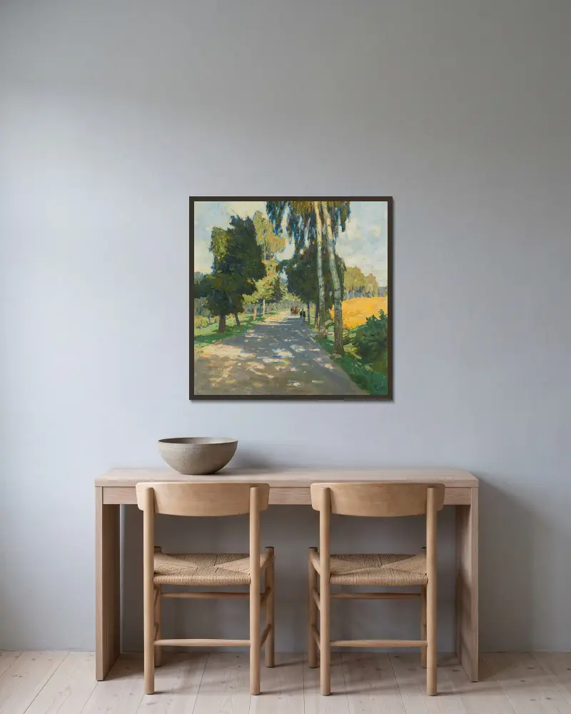 Allee in Bruntál von Carl Moll gerahmt an einer Wand