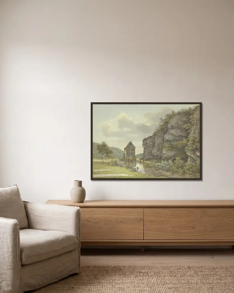 Schneidemühle u Eppsteinu (Lorsbacher Tal), Carl Morgenstern v rámu na stěně