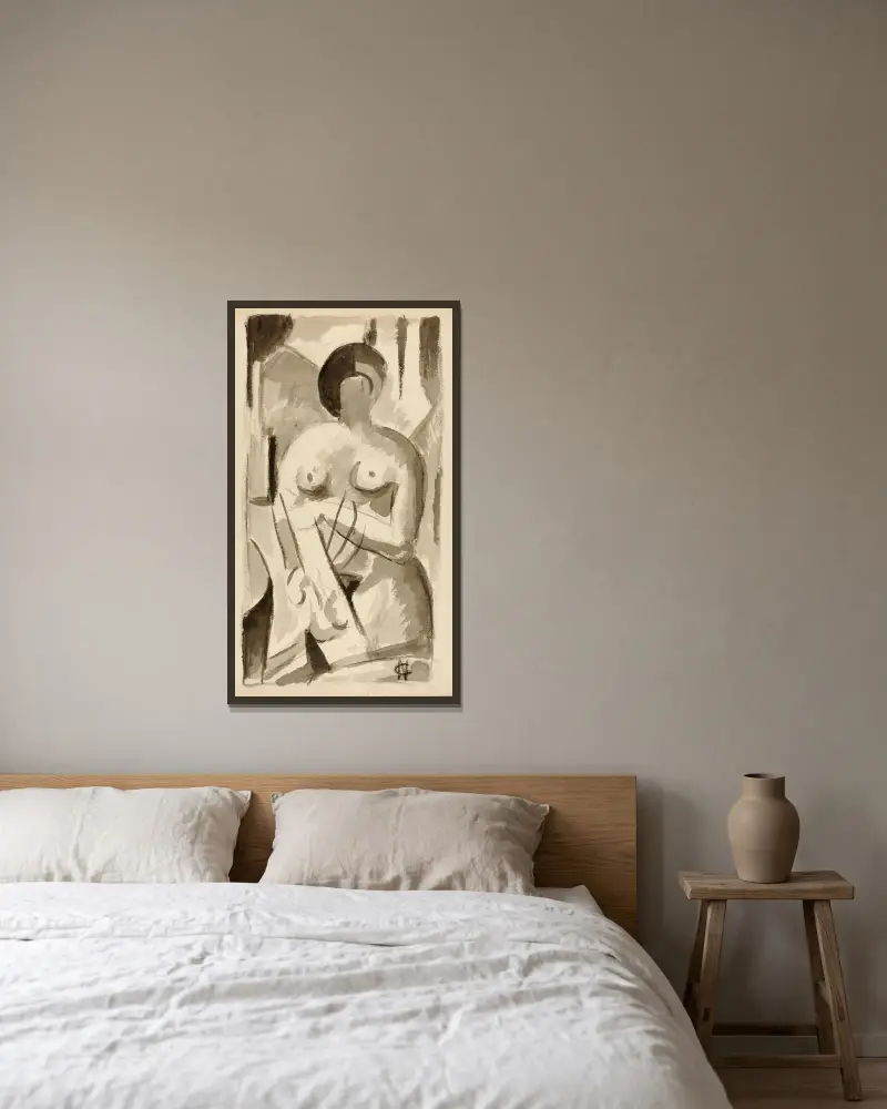 Abstrakt 5 von Carl Newman gerahmt an einer Wand