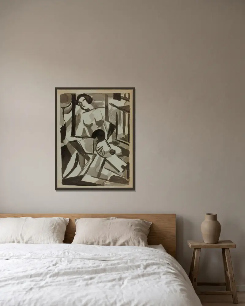 Abstrakt IV von Carl Newman gerahmt an einer Wand