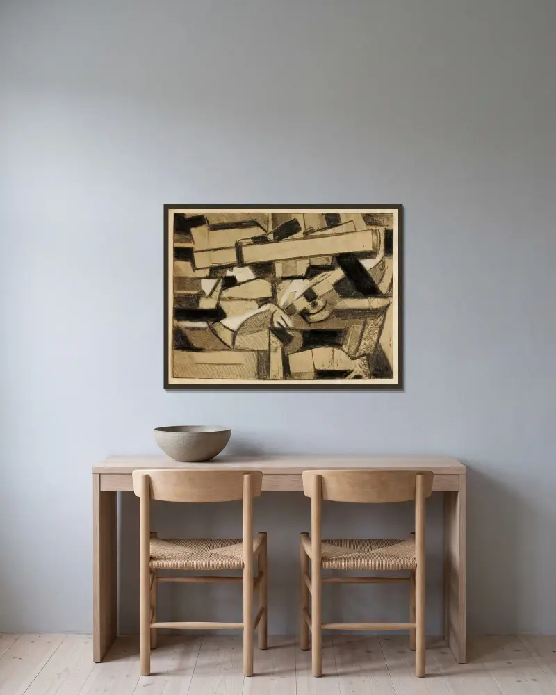 Abstract–Woman av Carl Newman inramad på en vägg
