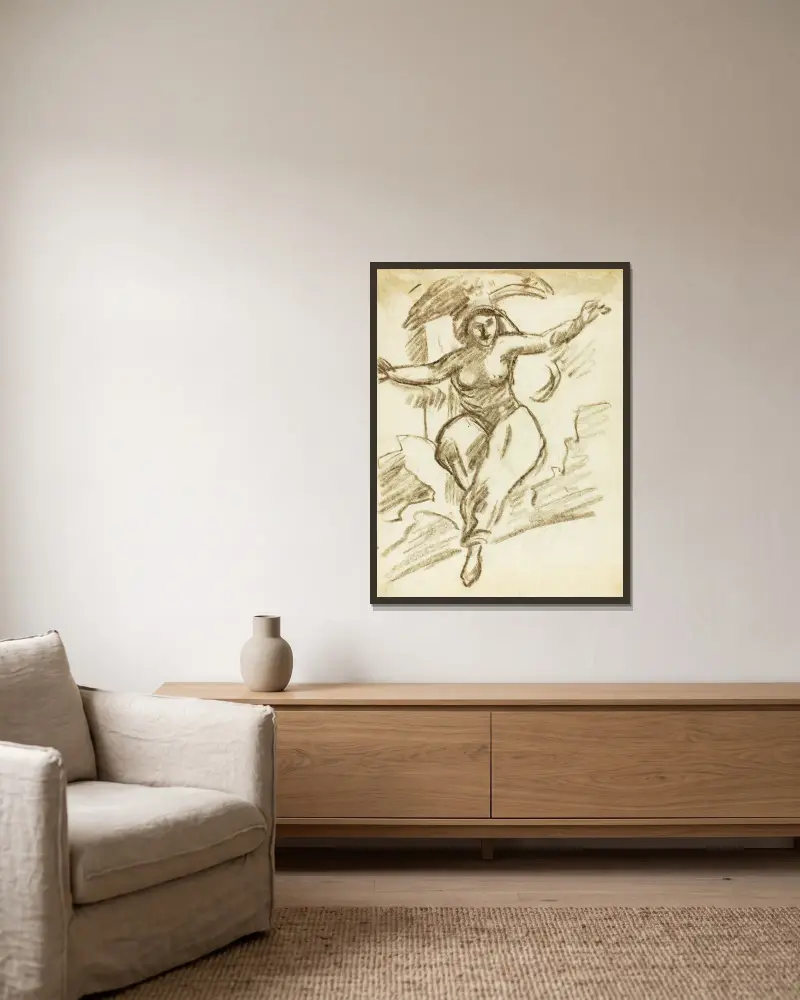 Tänzerin von Carl Newman gerahmt an einer Wand
