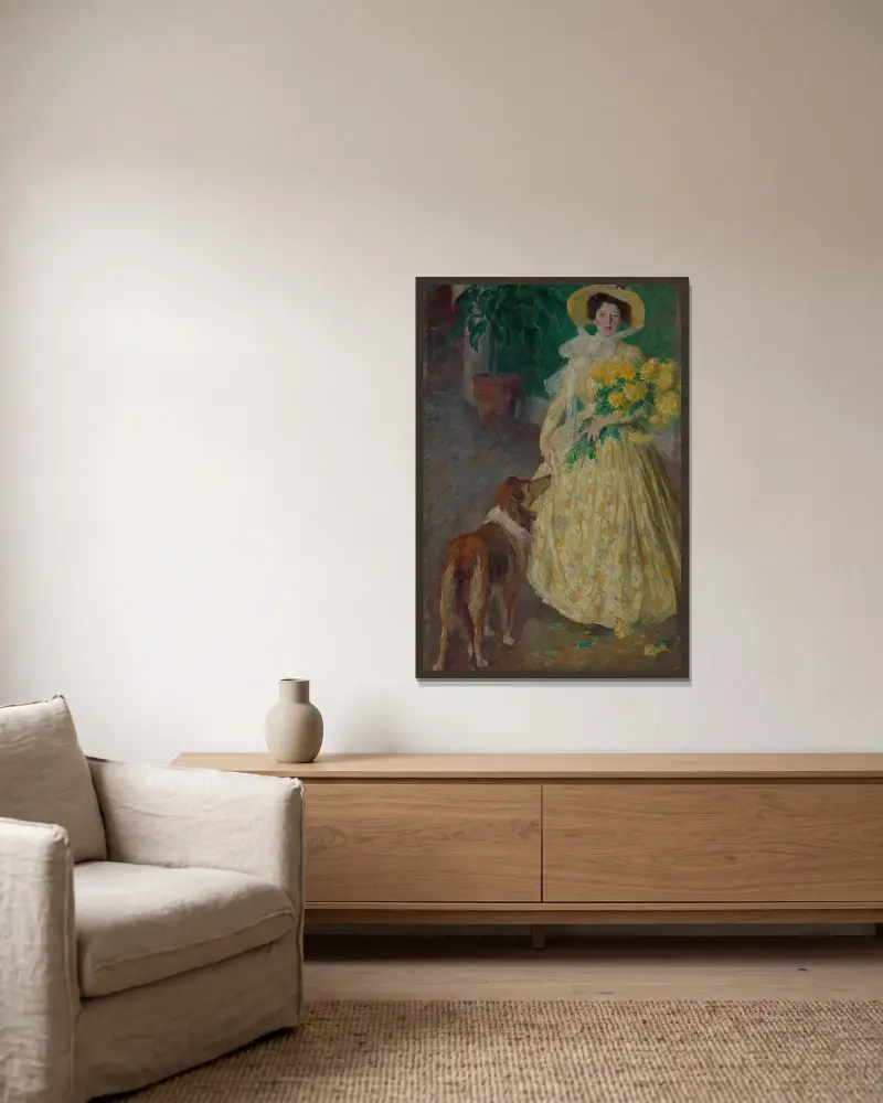 Helene und Bos von Carl Newman gerahmt an einer Wand