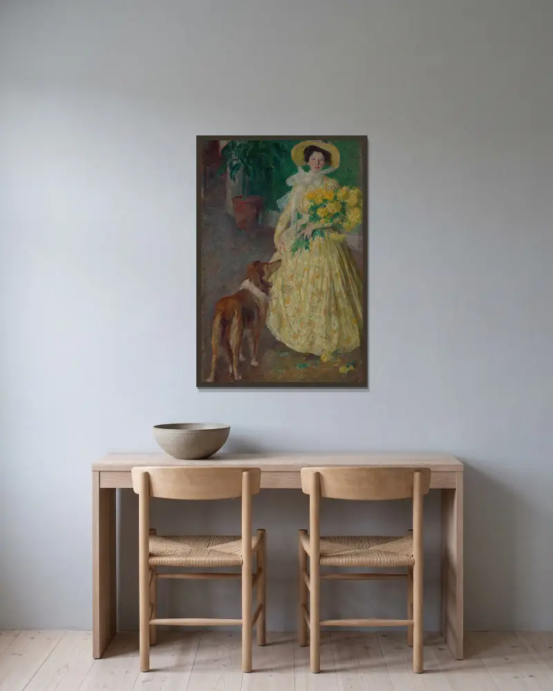 Helene und Bos von Carl Newman gerahmt an einer Wand