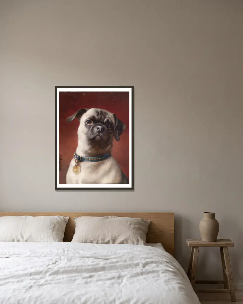 Mops, Carl Reichert v rámu na stěně