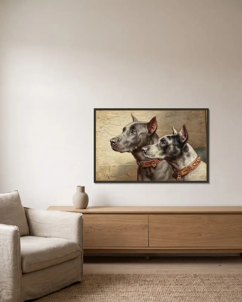 Two Friends von Carl Reichert gerahmt an einer Wand