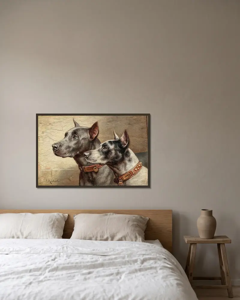 Two Friends von Carl Reichert gerahmt an einer Wand