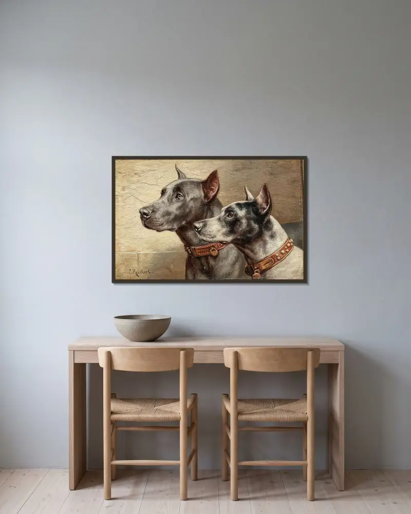 Two Friends von Carl Reichert gerahmt an einer Wand