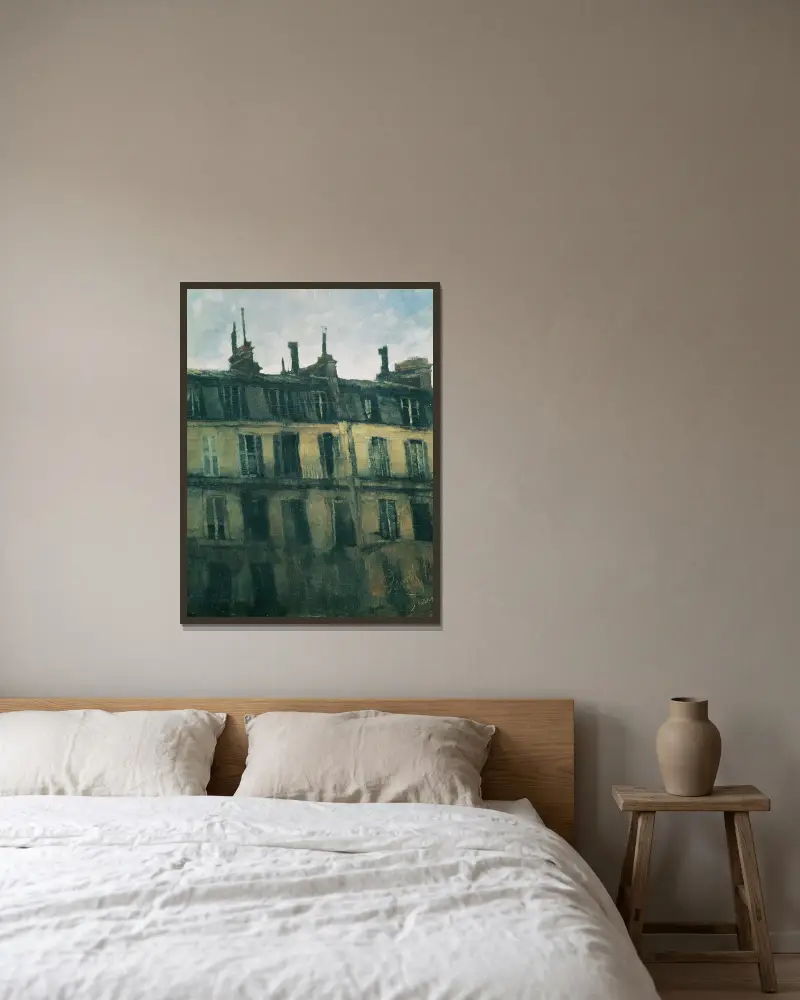 Pařížské domy, Carl Schuch v rámu na stěně