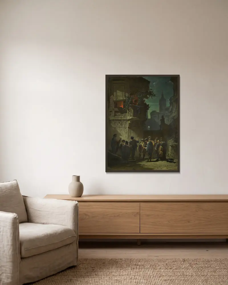Španělská serenáda, Carl Spitzweg v rámu na stěně