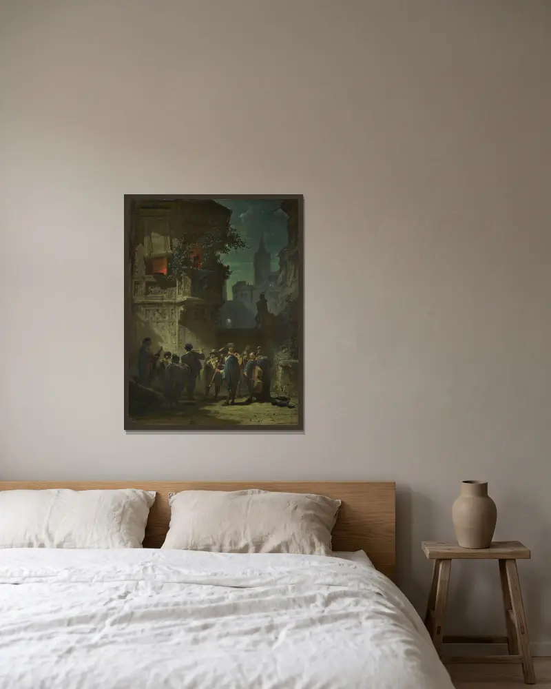 Španělská serenáda, Carl Spitzweg v rámu na stěně