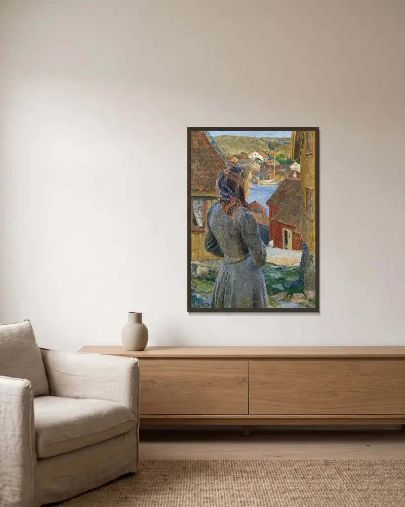 Abendstimmung in Bohuslän von Carl Wilhelmson gerahmt an einer Wand