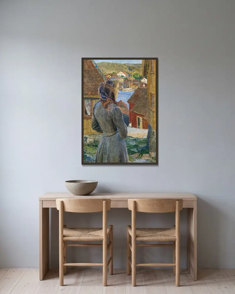 Abendstimmung in Bohuslän von Carl Wilhelmson gerahmt an einer Wand