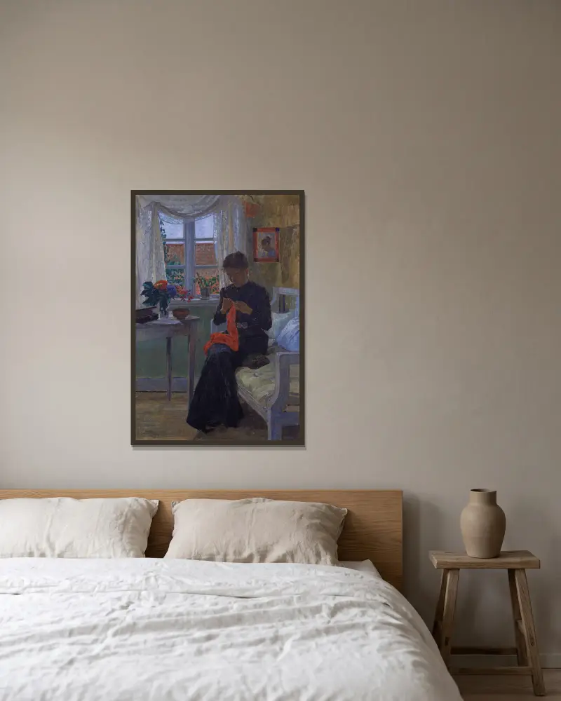 Wnętrze z Bohuslän, Carl Wilhelmson w ramie na ścianie