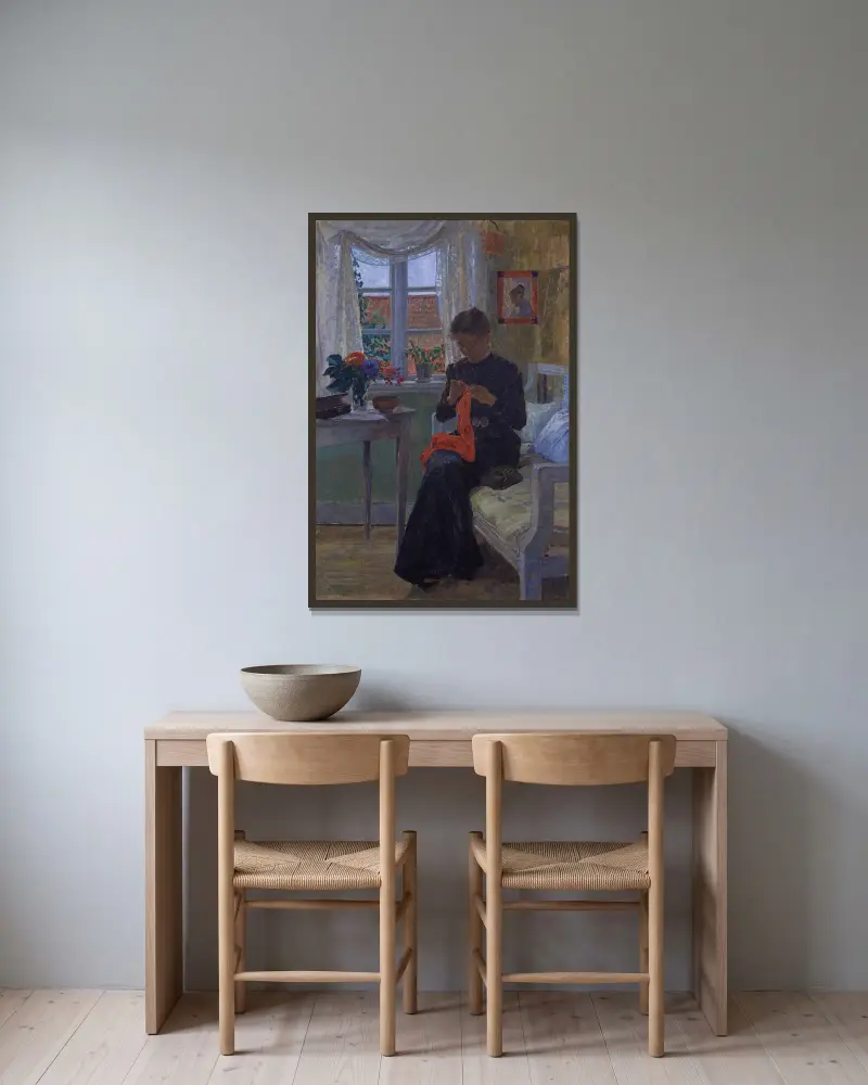 Wnętrze z Bohuslän, Carl Wilhelmson w ramie na ścianie