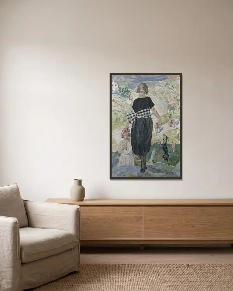 Skaczący pies, Carl Wilhelmson w ramie na ścianie