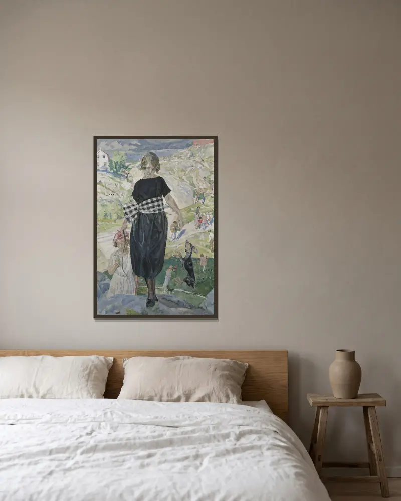 Skaczący pies, Carl Wilhelmson w ramie na ścianie