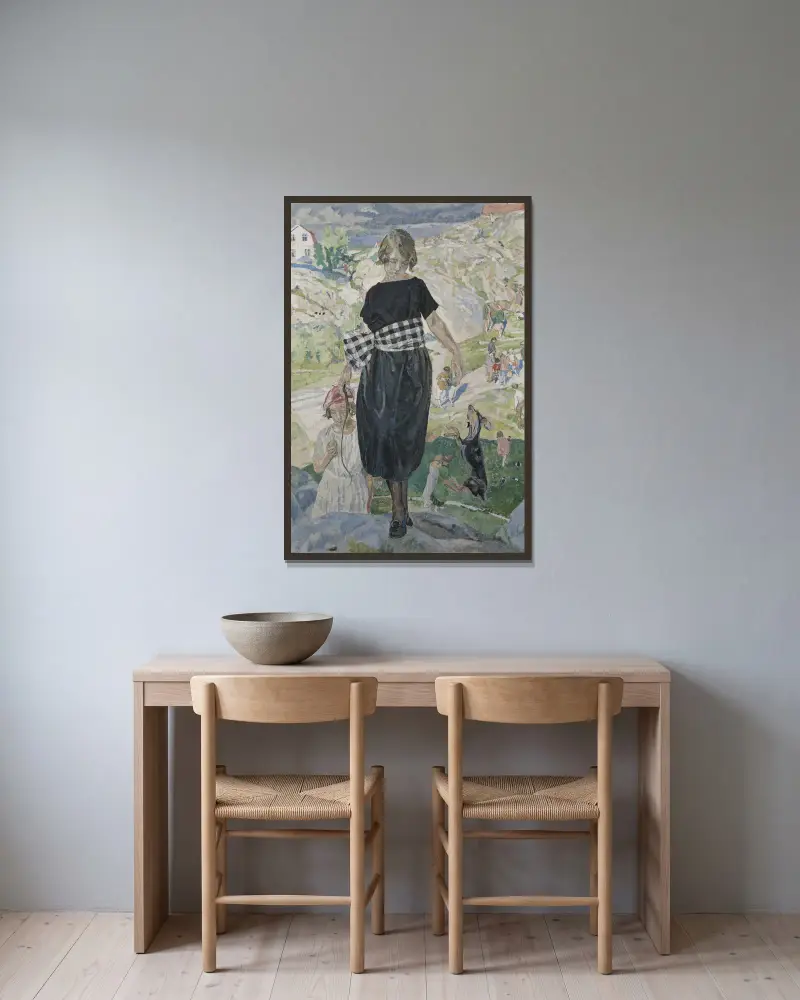 Skaczący pies, Carl Wilhelmson w ramie na ścianie