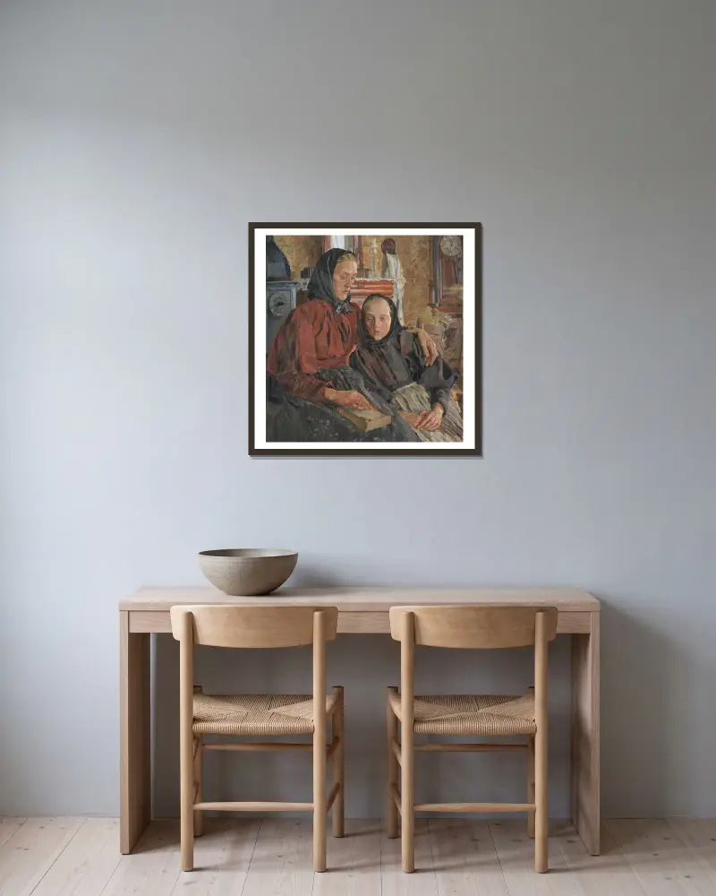 Schwestern von Carl Wilhelmson gerahmt an einer Wand
