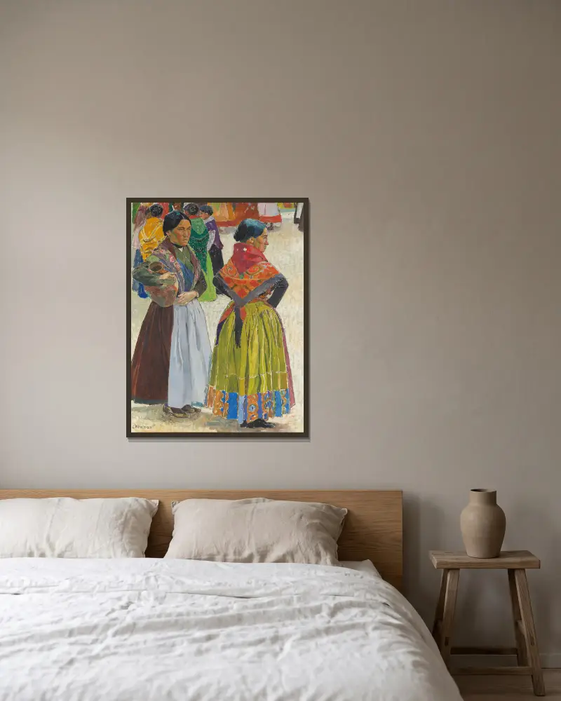 Spanska kvinnor av Carl Wilhelmson inramad på en vägg