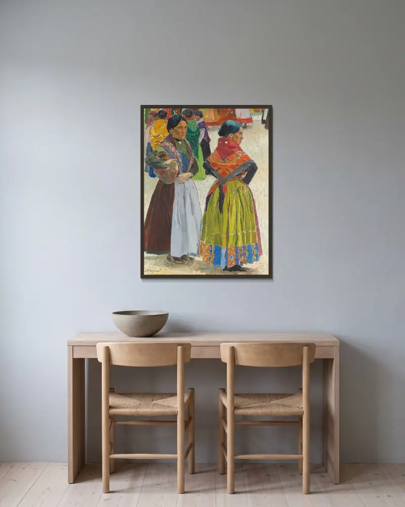 Spanska kvinnor av Carl Wilhelmson inramad på en vägg