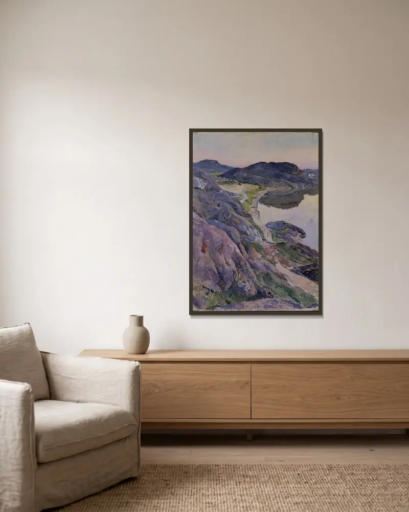 Bögeviksvägen av Carl Wilhelmson inramad på en vägg