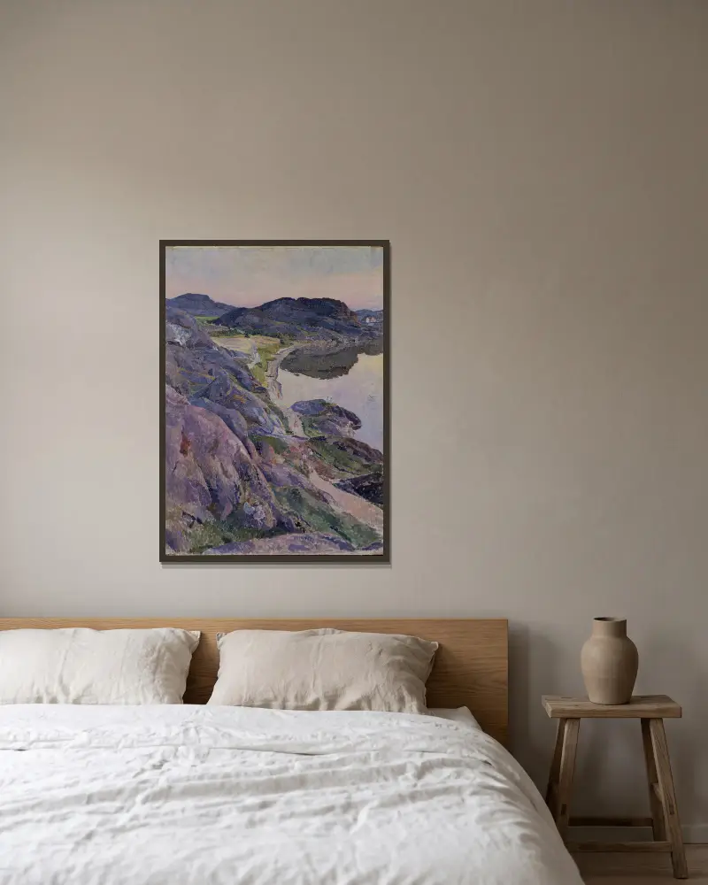 Bögeviksvägen av Carl Wilhelmson inramad på en vägg